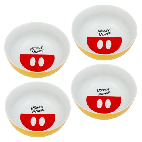 Disney Mickey Mouse 6-Inch Ceramic Bowl 4-Pack